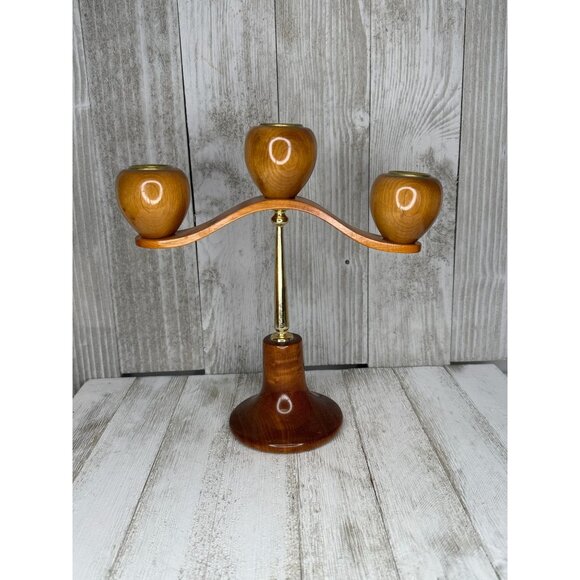 Vintage Other - Vintage Oregon Myrtlewood 3 Candle Candelabra